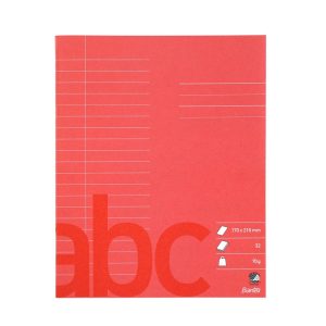 SKOLEHÆFTE 17X21CM  LIN. RUSTRØD