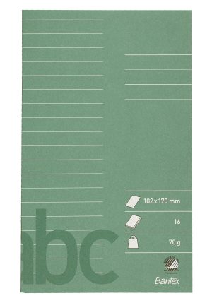 GLOSEHÆFTE 102X170MM LIN. 16 BLADE 70 GR. MØRKEGRØN