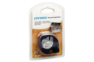 PRÆGETAPE DYMO PLAST SØLV METALLIC LETRATAG 91228