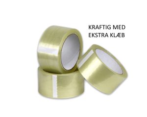 PAKKETAPE 50MM X 66 MTR. KLAR AKRYL LN KLÆB+ DPA KR. 0,64