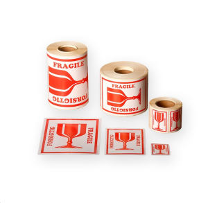 ETIKETTER FORSIGTIG STOR 150X105MM 500 STK