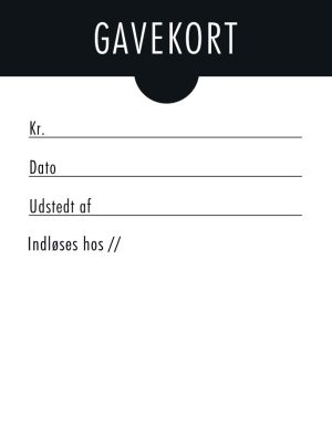 GAVEKORT M/INDLÆG LILLE SORT SORT 10X13CM