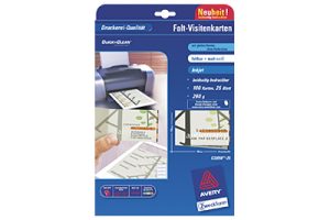 VISITKORT DOB INKJET C32058-25 MAT 260 GR. M/100 KORT  HVID