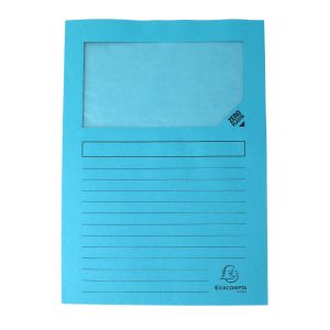 OMSLAG A4 M/VINDUE LYS BLÅ PAPIR EXACOMPTA 25 STK/PK.