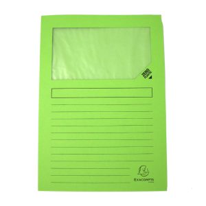 OMSLAG A4 M/VINDUE LYS GRØN PAPIR EXACOMPTA 25 STK/PK.