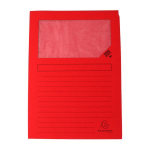 OMSLAG A4 M/VINDUE RØD PAPIR EXACONPTA 25 STK/PK.
