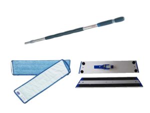 MOPPESÆT KOMPLET STARTPAKKE MED 3 MICROFIBER MOPPER
