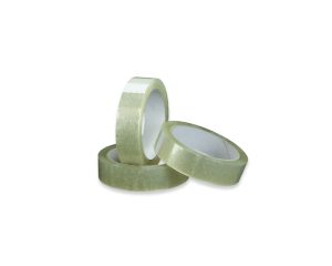 PAKKETAPE 25MM PP AKRYL KLAR LN 28MY 66 MTR.