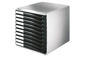 BREVBAKKESÆT LEITZ FORM-SET GRÅ/SORT 10SKUFFER