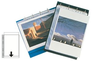 PLASTIKLOMME A3 HØJFORMAT ÅBEN KORT SIDE M/PRÆG