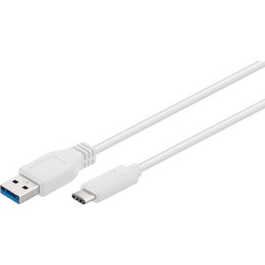 SINOX OPLADERKABEL USB C/USB A 2 MTR. HVID
