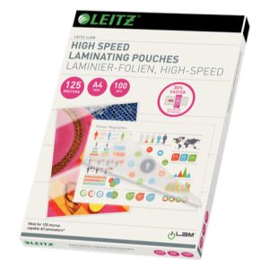 LAMINERINGSLOMME A4 125MIC LEITZ HIGH SPEED 100 STK/PK