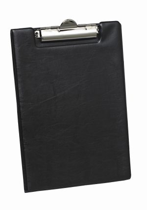 CLIPBOARD A5 M/SKRÅLOMME OG PENNEHOLDER SORT 100400425