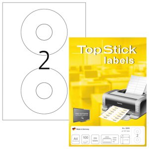 ETIKET TOPSTICK T/CD/DVD Ø117 MM M/200 STK