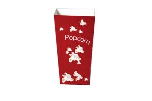 POPCORNBÆGER 0.7LTR 25OZ 155MM RØD/HVID STRIBER 10X50STK/KRT