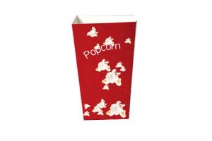 POPCORNBÆGER 1.4LTR 48OZ 180MM RØD/HVID STRIBER 10X50STK/KRT