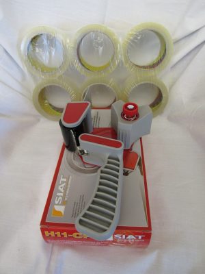 PAKKETAPE INKL. DISPENSER 6 RL SAMPAK - SALGSPRIS KR. 125,00