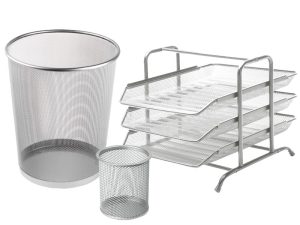 SKRIVEBORDSSÆT METAL SØLV SKRIVEBORDSSÆT METAL SØLV