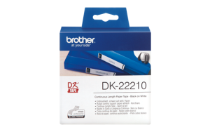 BROTHER PAPIRTAPE 29MM DK22210 ENDELØSE BANER 30.48 M HVID