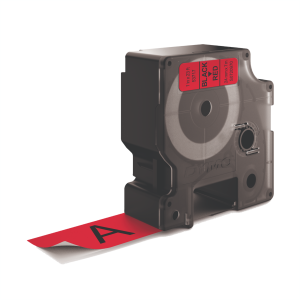 PRÆGETAPE DYMO D1 24 MM X 7 M SORT/RØD 53717