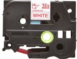 PRÆGETAPE BROTHER 36 MM RØD/ HVID TZ 262 LAMINERET