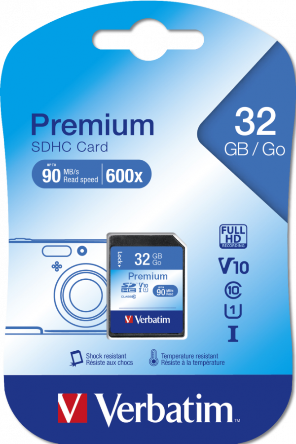 SD KORT VERBATIM 32GB (SDHC) 43963 PRO CLASS 10 - HJ Kontorcenter A/S