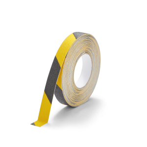Skridsikker tape duraline® grip color 25 mmSmal skridsikker tape til brug indendørs og på udendørs arealer under halvtag og udhæng. Standard, 60 grit kornstørrelse.