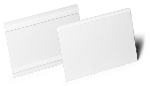 Lagerlomme selvklæbende hard cover  a5 tværLagerlomme i PET-plast monteret med selvklæbende tabestrimler på bagsiden. Til brug på f.eks. butiks- og lagerreoler.