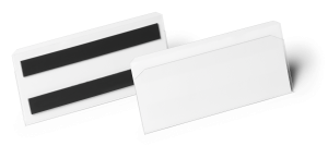 Lagerlomme/etiketholder med magnet hard cover 150x67 mmLagerlomme/etiketholder i PET-plast med 2 magnetstriber på bagsiden. Til brug på f.eks. butiks- og lagerreoler i metal.