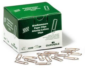 Papirclips 32 mm kobberbelagt 1000 stkKobberbelagte 32 mm metalclips