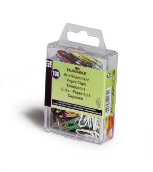 Papirclips 26 mm plastovertrukne metal, 100 stkPlastovertrukne farvede 26 mm metalclips