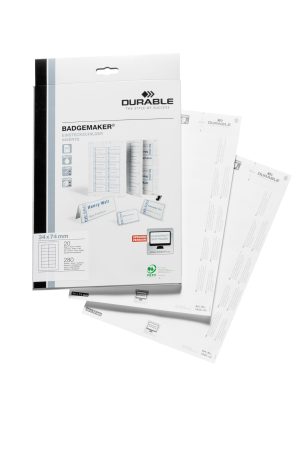 Indstiksark badgemaker®34x74mmMikroperforerede indstiksark til navneskilte i format  34x74mm