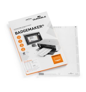 Indstiksark badgemaker® 54x90mmMikroperforerede indstiksark til navneskilte i format 54x90mm.200 stk.
