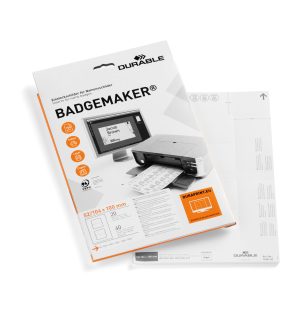 Indstiksark badgemaker® 52x100mmMikroperforerede indstiksark til bordnavneskilte i format 90x60mm.