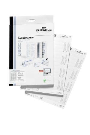 Indstiksark badgemaker®e 17x67mmMikroperforerede indstiksark til navneskilte i format 17x67mm.
