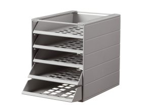 Skuffekabinet idealbox basic 5Brevbakkesystem med fem bakker til dokumenter op til C4 format. Skuffekabinet idealbox basic 5Brevbakkesystem med fem bakker til dokumenter op til C4 format.