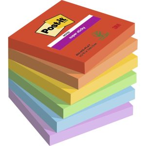 BLOK POST-IT 76X76MM PLAYFUL SUPER STICKY 6 BLOKK/PK.