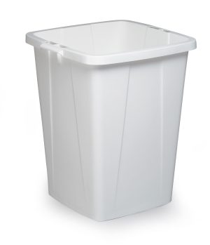 Affaldsspand durabin 90l kvadratiskStor kvadratisk affaldsspand, 90 liter, med bærehåndtag. Godkendt til fødevarer.1 stk.