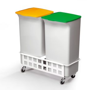 AFFALDSVOGNE DURABIN 40 2 X 40 LTR. M/VOGN GUL/GRØN AFFALDSVOGNE DURABIN 40 2 X 40 LTR. M/VOGN GUL/GRØN