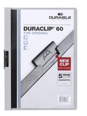 Duraclip® 60Den originale klemmappen med transparent forside,  for op til 60 A4 ark.
