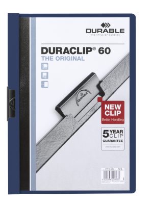 Duraclip® 60Den originale klemmappe med transparent forside, kan rumme op til 60 A4 sider.