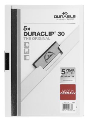 Duraclip® 30 retail packDen originale klemmappen DURACLIP® 2200 med transparent forside,  for op til 30 A4 ark.