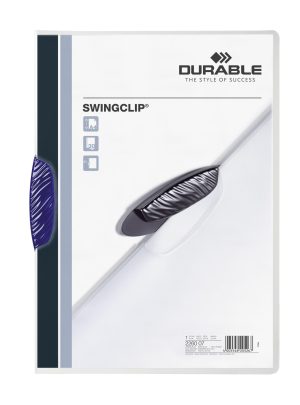 Klemmappe swingclip® 30 a4 transparentKlemmappe i transparent plast med farvet plastclip, kan rumme op til 30 A4 sider