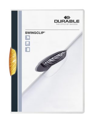 Klemmappe swingclip® 30 a4 transparentKlemmappe i transparent plast med farvet plastclip, for op til 30 A4 ark.