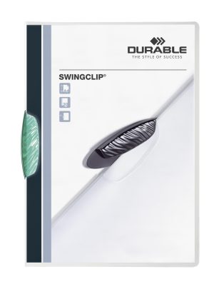 Klemmappe swingclip® 30 a4 transparentKlemmappe i transparent plast med farvet plastclip, kan rumme op til 30 A4 sider