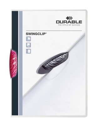 Klemmappe swingclip® 30 a4 transparentKlemmappe i transparent plast med farvet plastclip, for op til 30 A4 ark.