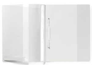 Tilbudsmappe a4+ etiketlomme 115x16 mmDen ekstra brede kvalitetsmappe til daglig brug, også velegnet til brug med hullede lommer. Med etiketholder i bunden af forsiden og slids til ophængningsskinne.