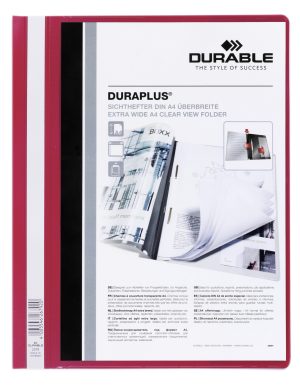 Duraplus®Tilbudsmappe A4 med farvet ryg, bagside og klar dobbelt forside.