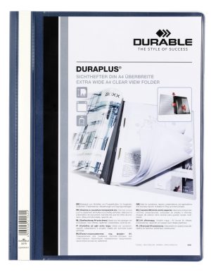 Duraplus®Tilbudsmappe A4 med farvet ryg, bagside og klar dobbelt forside.