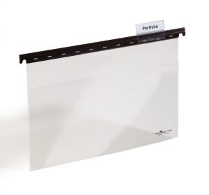 Hængemappelomme a4Til opbevaring af små mængder uhæftede dokumenter. Fremstillet af transparent blød PVC af høj kvalitet og åben i toppen. Kan udstyres med organiseringsstang ref. 1867.